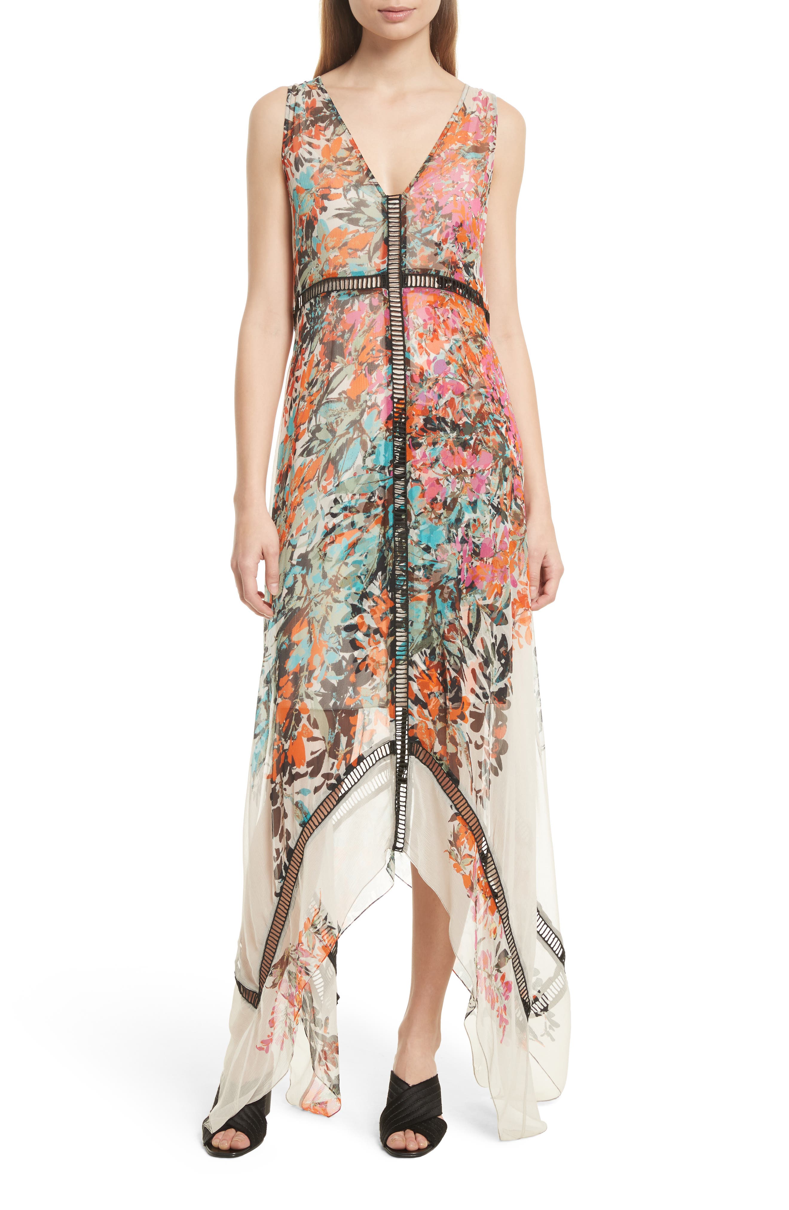 Handkerchief Hem Maxi Dress